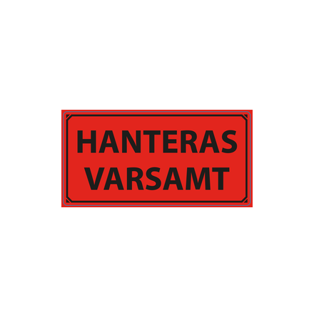 Varningsetikett "Hanteras Varsamt" 50x100mm