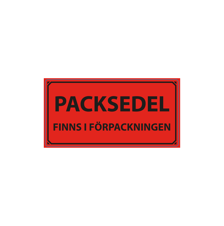 Varningsetikett "Packsedel" 50x100mm